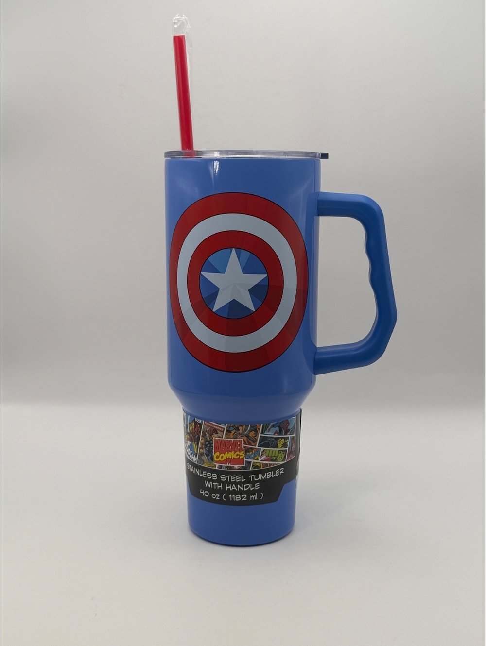Marvel Captain America stainless steel tumbler with handle 40 oz